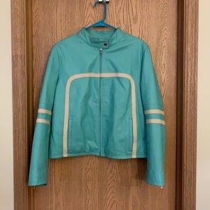 Leather motorcycle riding jacket